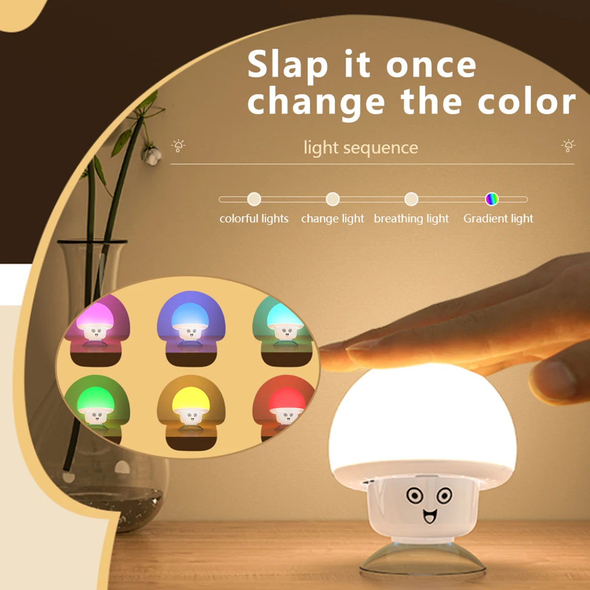 

Mushroom Night Light Rechargeable LED Mushroom Light Color Changing Silicone Night Lamp Baby Nursery Night Light Bedroom Decor