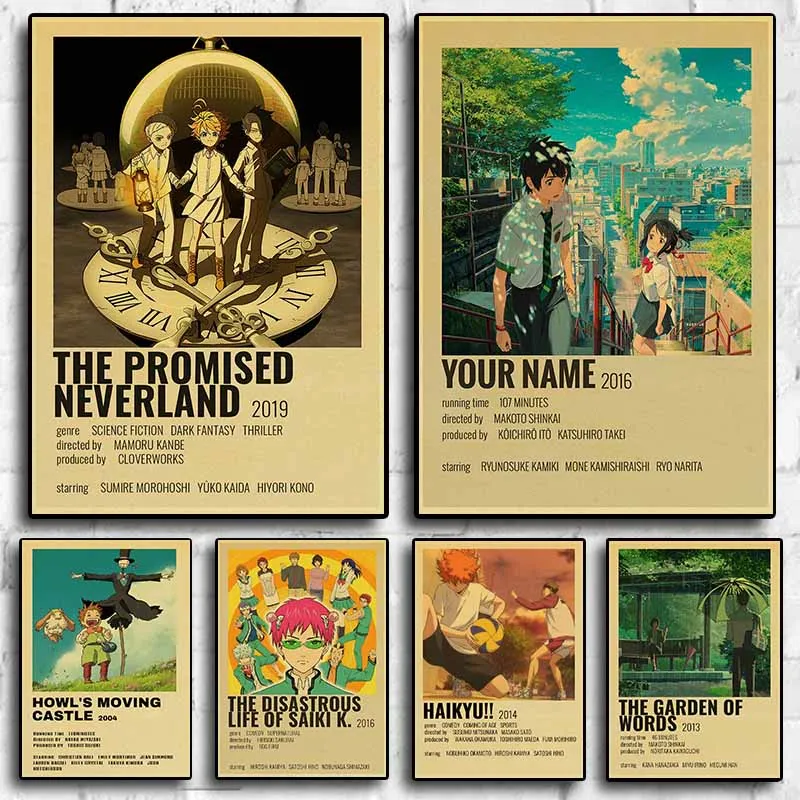 

30 популярное японское аниме постеры SK8/черный клевер/отбеливатель/HAIKYU Ретро стиль Детская комната Декор художественные наклейки на стену