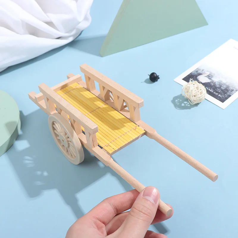 

Doll House Miniature Simulation Ancient Farm Farm Tools Trolley Wooden Mini Puzzle Farm Tool Model miniture acessories