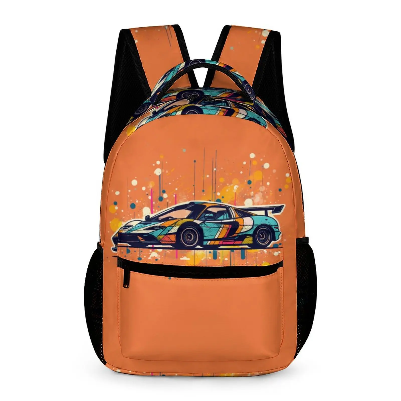 

Fantastic Sports Car Backpack Retro Multicolored Outdoor Backpacks Boy Girl Kawaii School Bags Custom Lightweight Rucksack