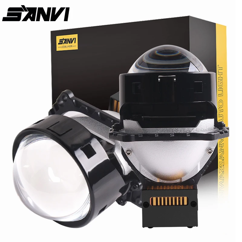 

SANVI 2 шт. L60 Bi светодиодный лазерный проектор линза для автомобильных фар, автомобильная зеркальная лампа 3,0 Ice линза для Hella 3r G5 65W 5500k