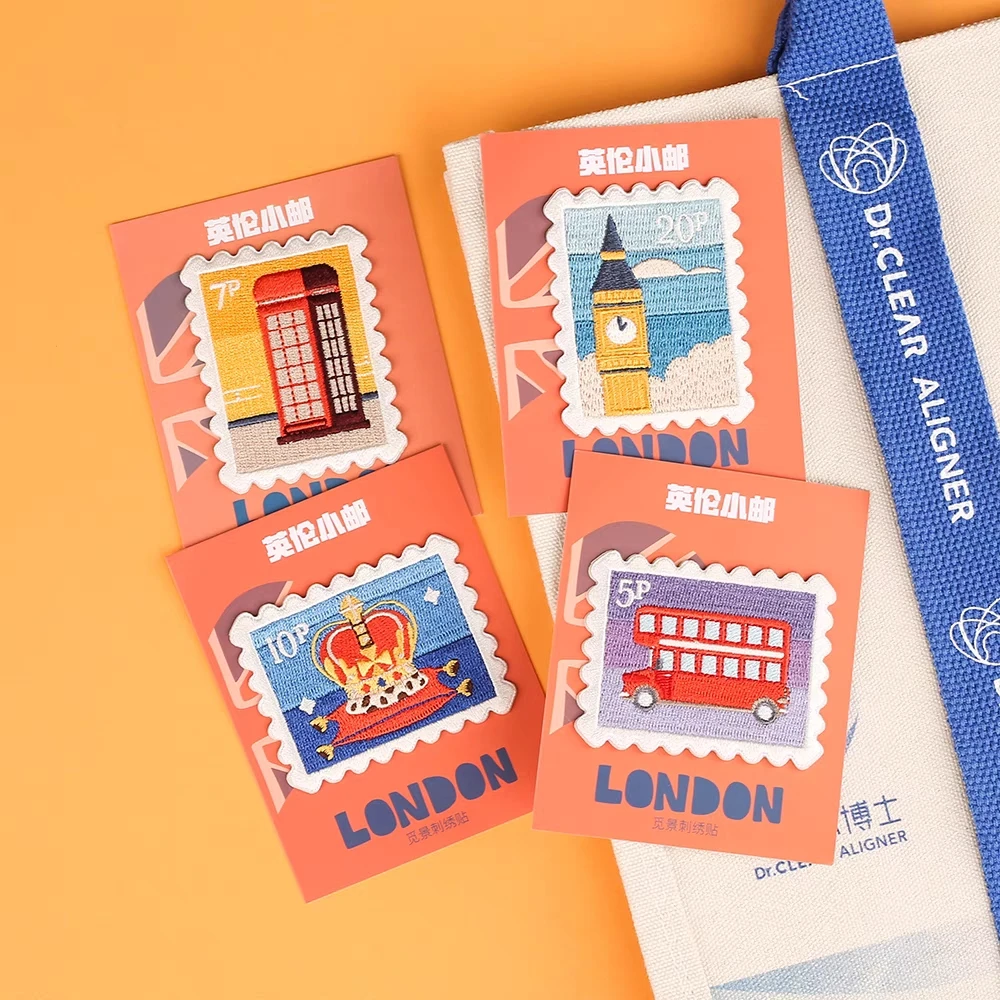 Самоклеящиеся вышитые нашивки из серии штампов для одежды детская аппликация на