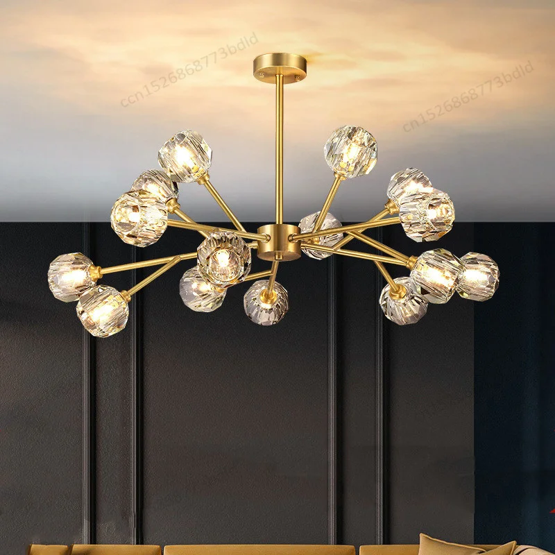 

Crystal Pendant Lamps for Ceiling Kitchen Living Room Decor Gold Nordic Pendant Lights Luxury Crystal Lighting Lustres