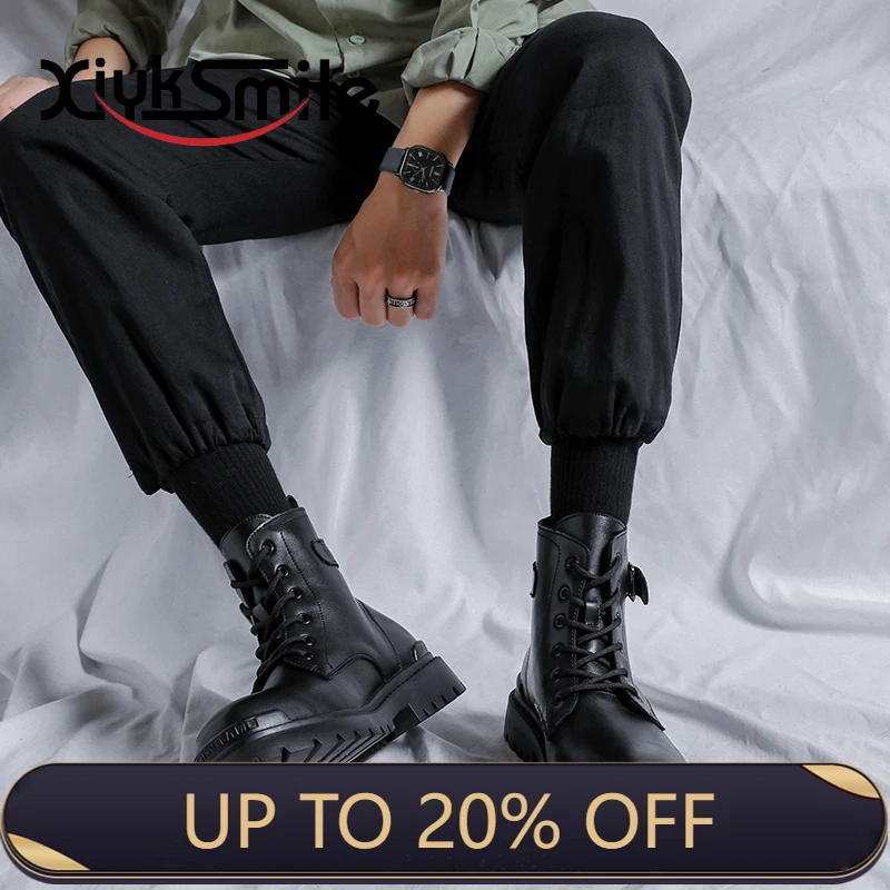 

Martin boots men's high-top British style tooling trendy shoes mid-top casual men's shoes winter motorcycle short boots