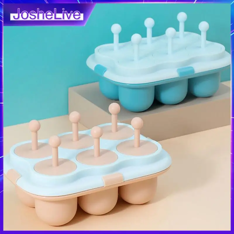 

Pink Silicone Mold Double-layer Thawing Childish Color Ice Mold Ice Crate Dark Blue Food Grade Popsicle Mold Light Blue