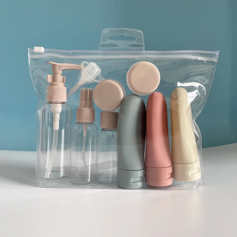 

11Pcs/Set Nordic Style PE Hose Dispensing Bottle, Portable Hotel Shampoo, Shower Gel, Travel Squeeze Lotion Dispensing Kit