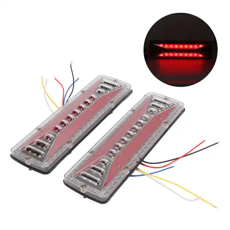 

2 PCS Rear Tail Light Bar IP68 Waterproof 24V 50000H Stop Brake Turn Signals Back Up Lamps for Trailer Truck