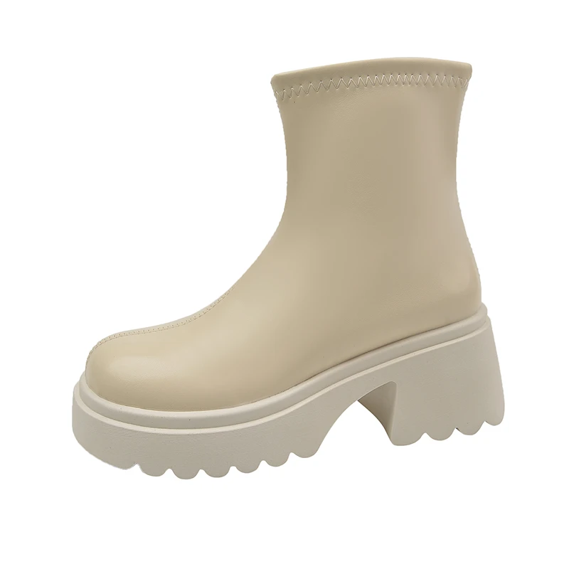 

Women's Chelsea Boots 2023 New Autumn Winter Fashion Ankle Retro Ladies Zipper Round Toe Botines De Mujer Square Heel