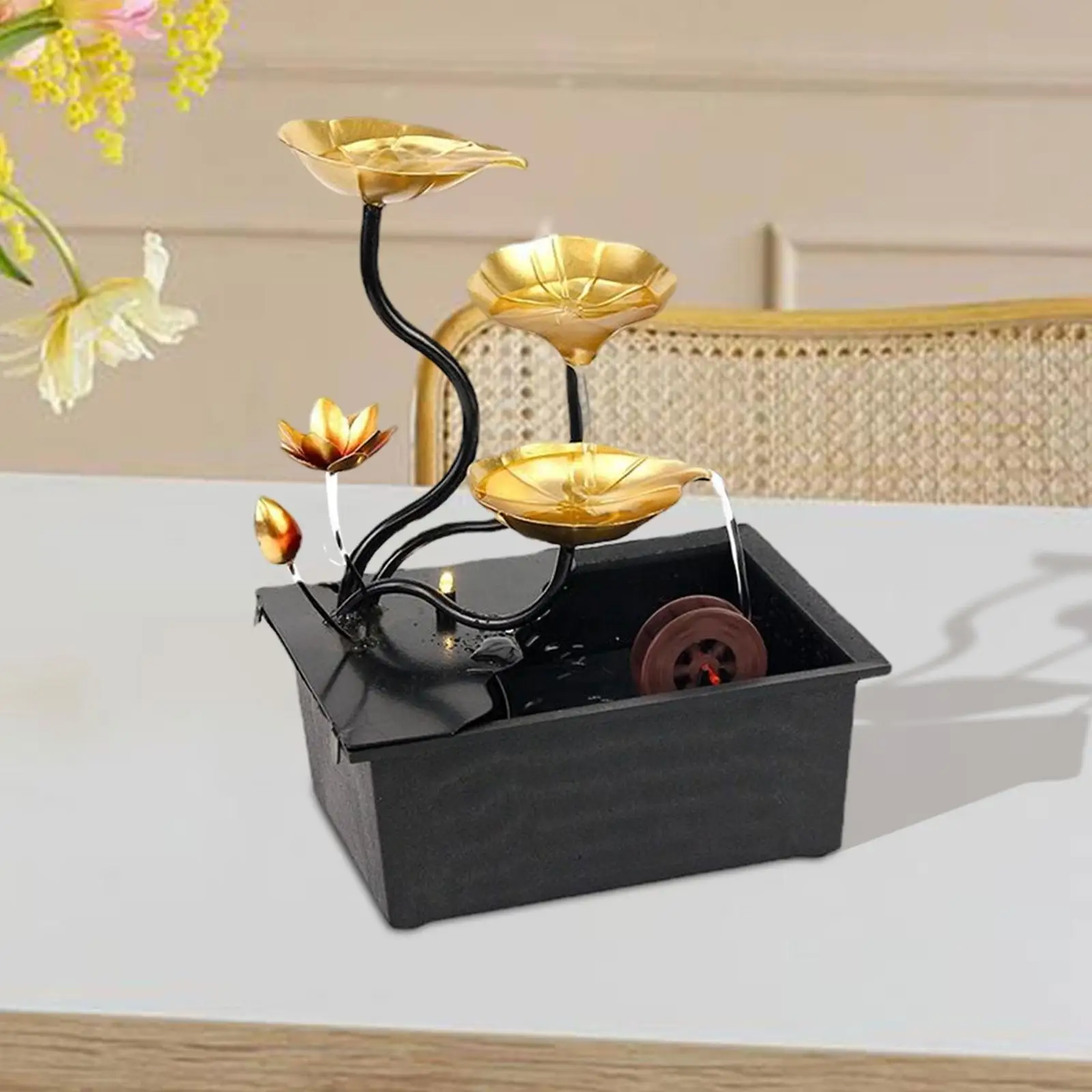 

Настольный фонтан с орнаментом Lotus Leaf USB с красочной светодиодной подсветкой уникальные поделки