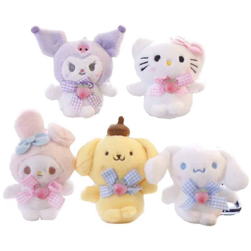 

Hello Kitty Kuromi My Melody Cinnamoroll Cute Bag Hanger Cartoon Anime Plush Fill Doll Birthday Gift for Girls and Children