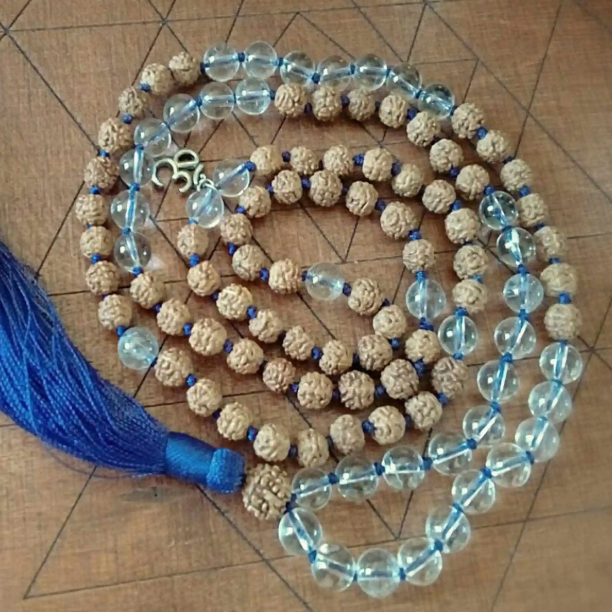 

8mm Natural knot Rudraksha quartz gemstone beads necklace Spirituality Bohemia All Saints' Day National Style Jasper