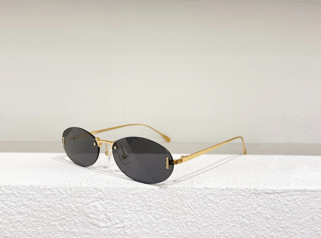 

2023 Fashion women's sunglasses Rimless Original Quality FF Oval sunglasses Titanium alloy brand designer UV400 Glasses