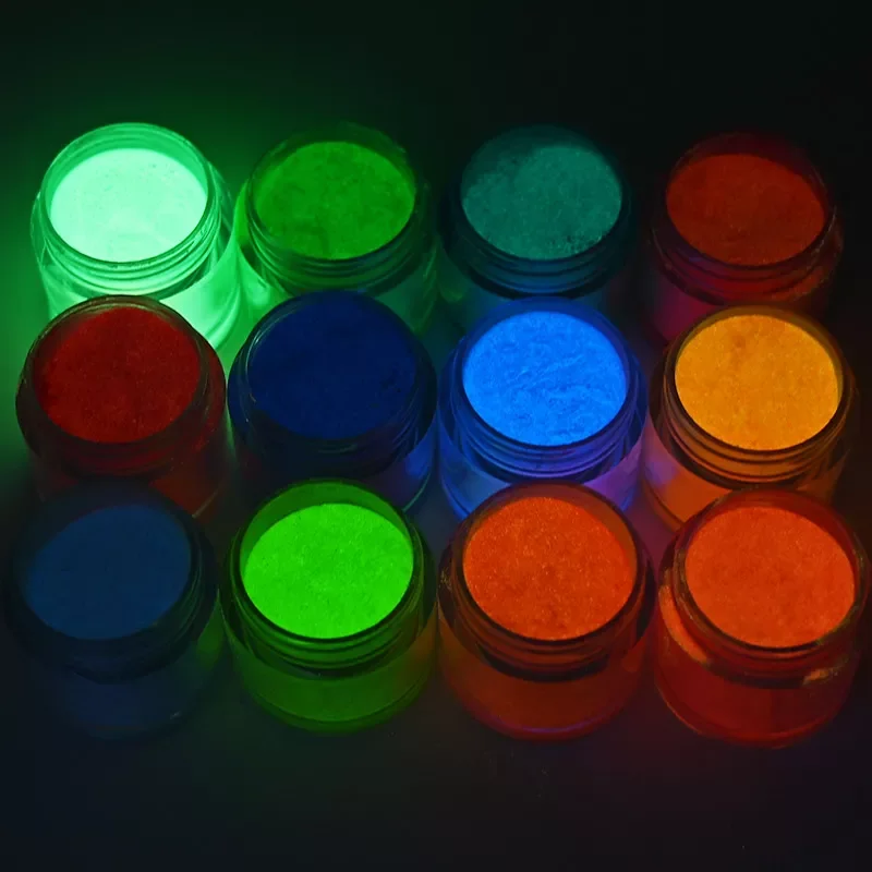 

1SET Neon Phosphor Powder Nail Glitter Powder Colorful Dust Luminous Pigment Fluorescent Powder Nail Glitters Glow in the Dark#$