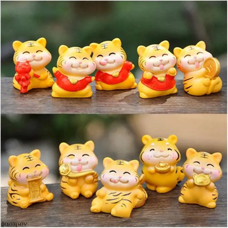 

1 шт. милая маленькая удача Тигр микро ландшафтное украшение садовая Смола Украшения настольные поделки дисплей новогодний домашний декор