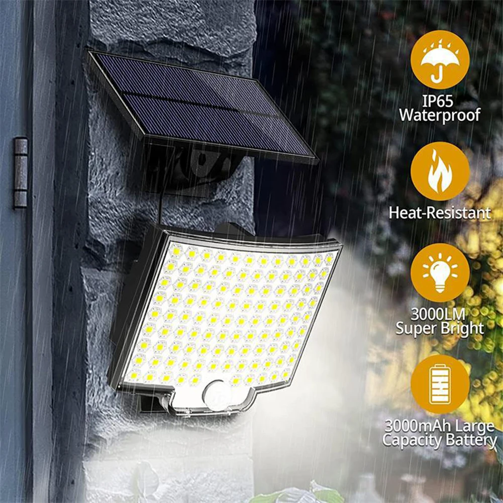

106 LED Solar Wall Light With Remote Control Waterproof Solar Panel Split Light Decor Solar Charging Lamp For Ourdoor Indoor
