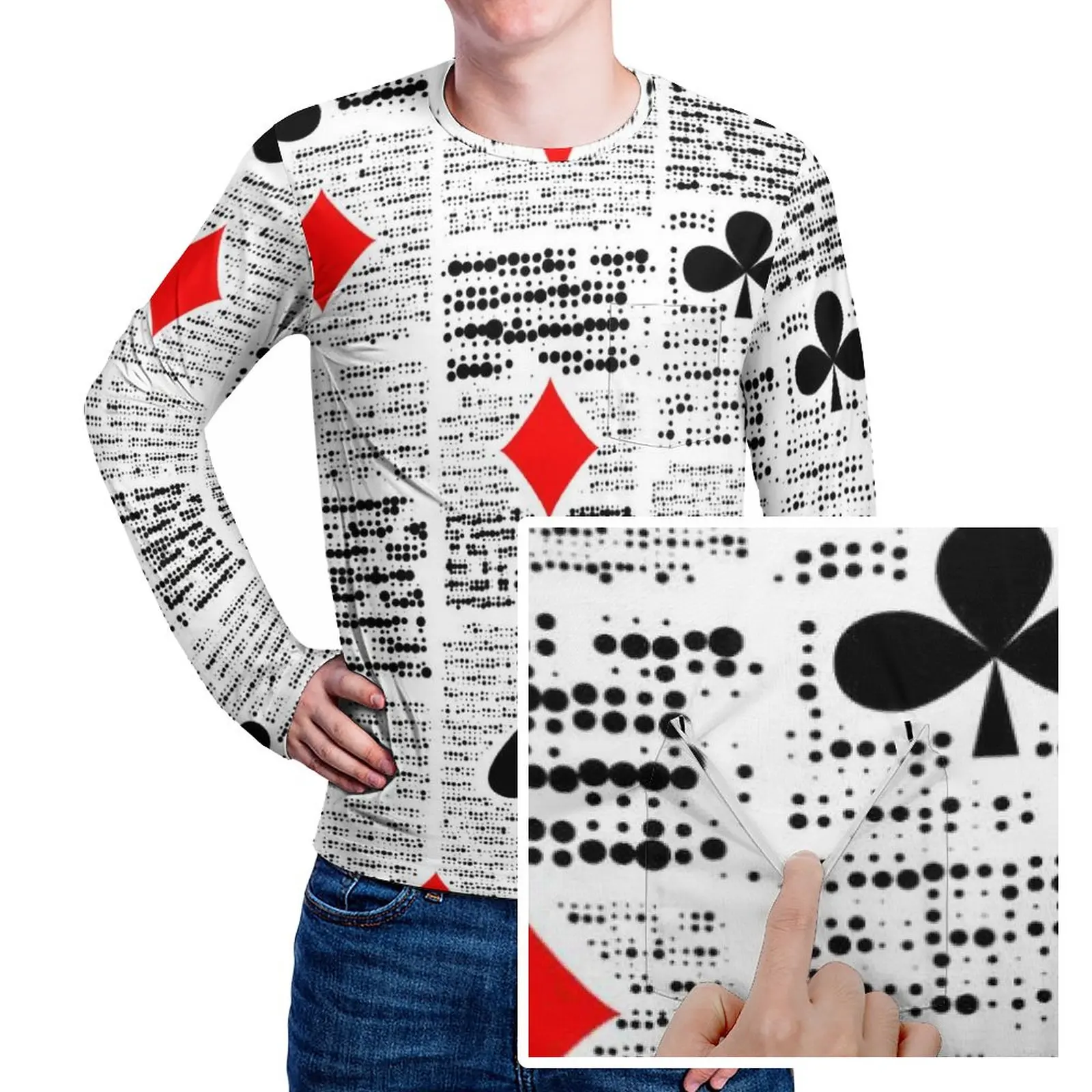 

Футболка с принтом в виде покера, весенние смешные футболки с газетами и эмо, Мужская трендовая дизайнерская футболка размера плюс 4XL 5XL