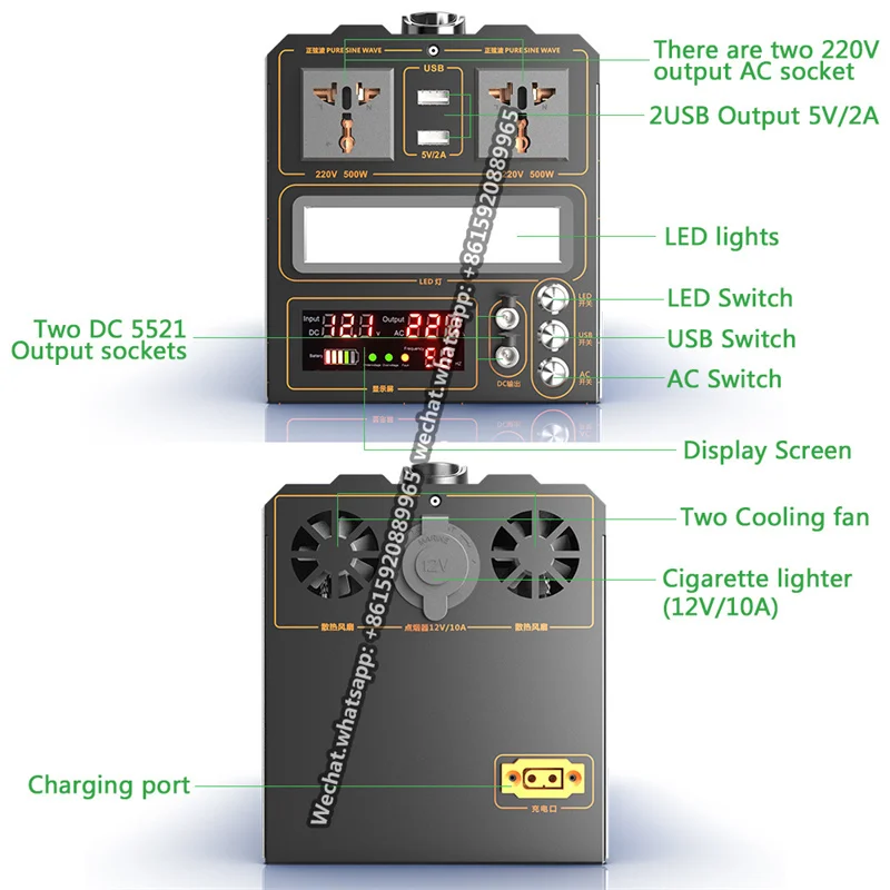 Rechargeable 1000 Watt Solar System 180000mAH Off Grid Solar Power Energy Panel Solar System power bank portable charger