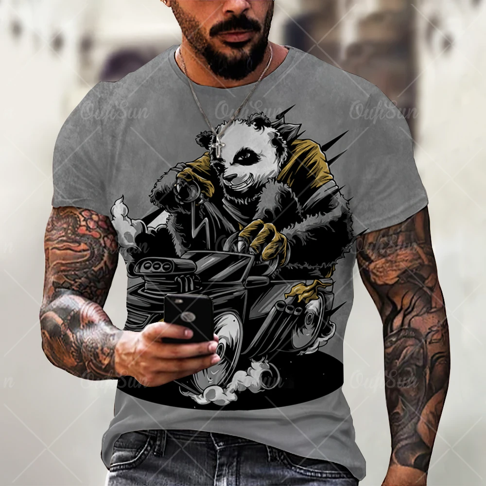 

Animal T-Shirt Men's Summer Short Sleeve T-Shirt 3D Printing Panda Harajuku O-Neck Comfortable Quick Dry Top Oversized T-Shirt