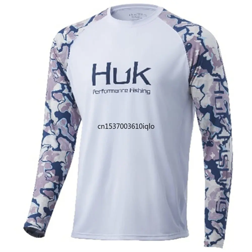 

HUK Pelagic Fishing Shirts Long Sleeve Uv Protection Man Outdoor Summer UPF 50 Moisture Wicking Jersey Apparel Camisa De Pesca
