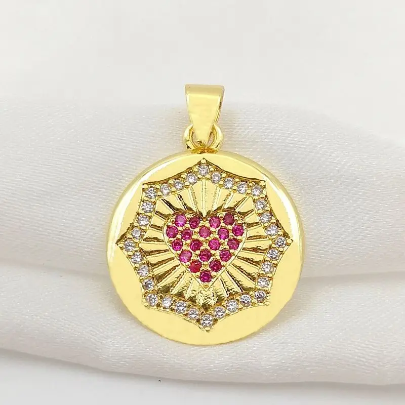 Позолоченные рифленые сердечки-подвески для ожерелья самодельные ювелирные