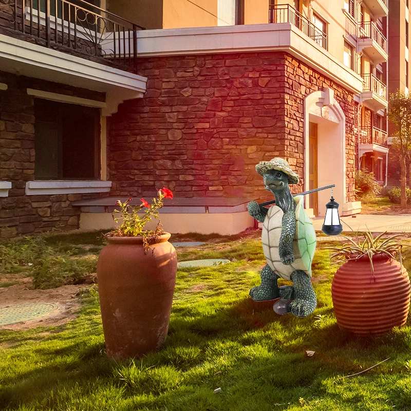 

Creative Travel with Lamp Turtle Ornaments Resin Crafts Desktop Decorations Health Materials Dolls Home Decoration Sculpture