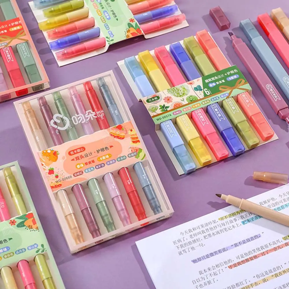 

Drawing Office Supplies Scrapbooking Kids Gift Double Head Highlighter Pen Marker Set Graffiti pen Fluorescence Pen