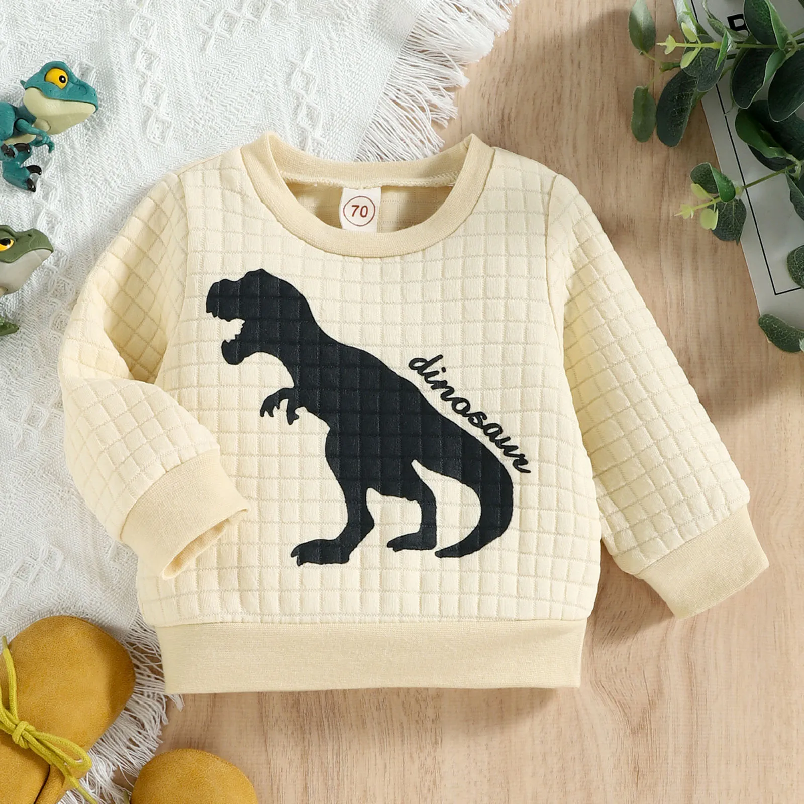 

0-24 Months Infant Boys Long Sleeve Pullovers Girls Cartoon Dinosaur Prints Sweatshirt Blouse Tops Newborn Outfits Spring Autumn