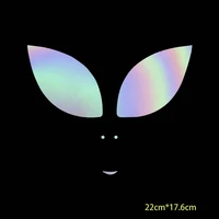 colorful shiny holographic alien iron on transfers sticker cat unicorn animal heat transfer thermal stickers applications for co