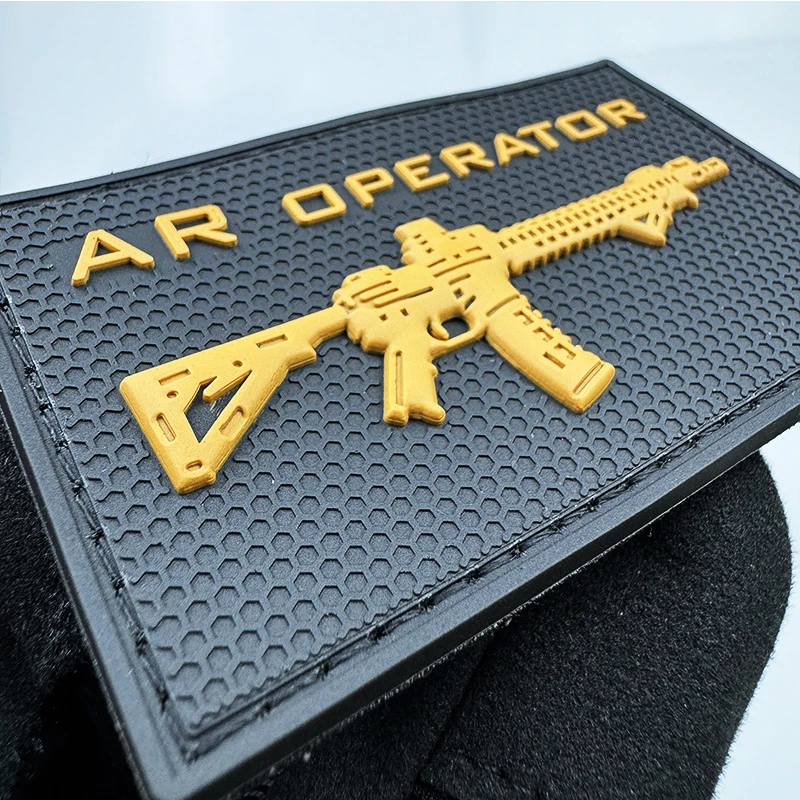 Фото Мультяшное оружие AK AR, модель пистолета из ПВХ, светящаяся нашивка, забавный крючок, наружная нарукавная подложка, моральный дух №5