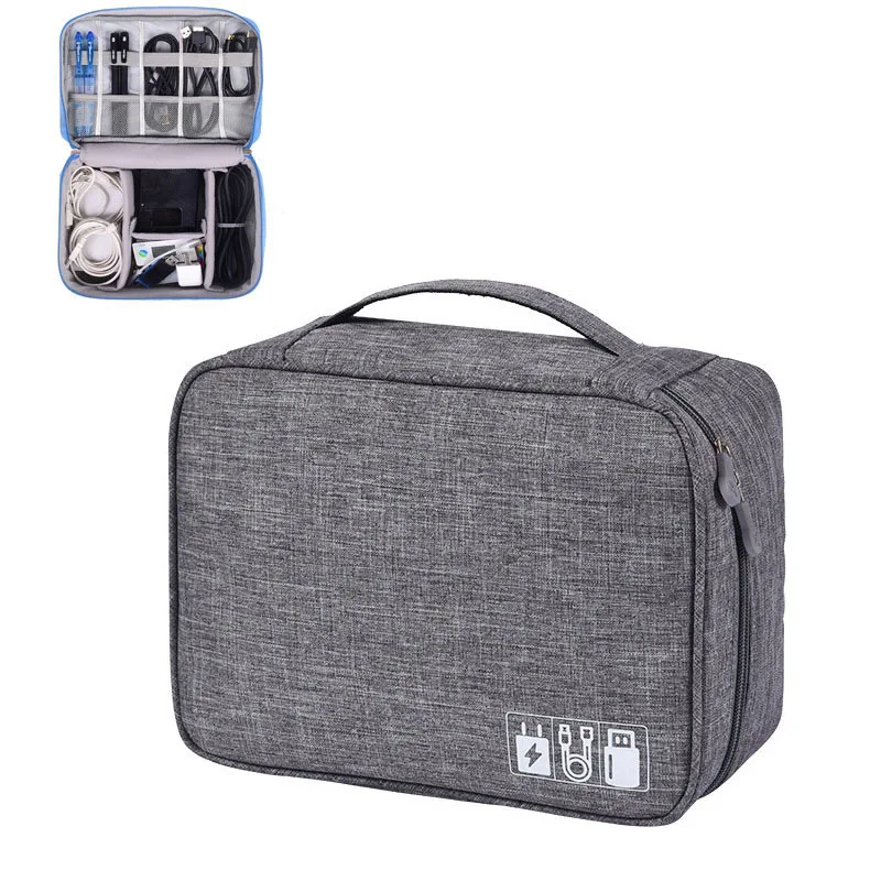 

Data Cable Electronic Bag Storage Polyester Multi-function Digital Waterproof Bag Organizer Digital Storage Cationic