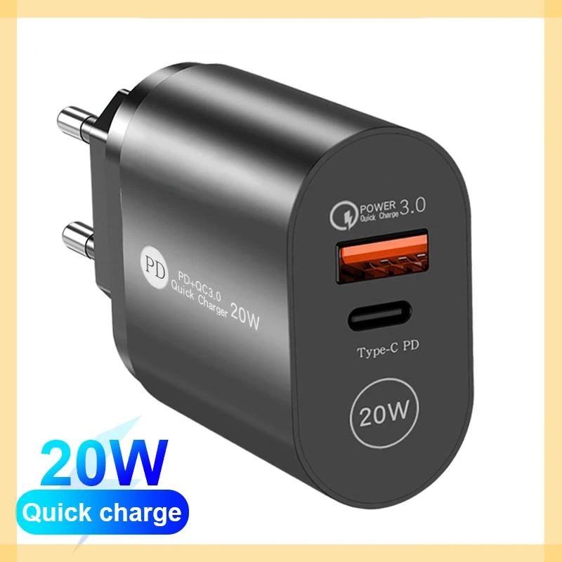 

Usb c Charger 20W PD Quick charge for iPhone Type c charger pulg Fast charging adapter for Xiaomi
