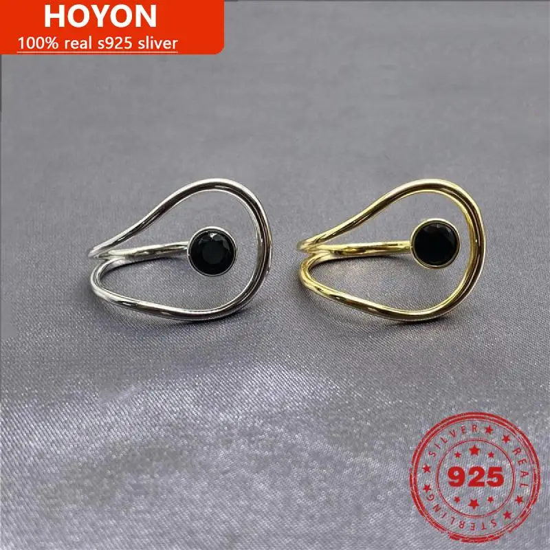 

Elegant S925 Sterling Silver irregular Ring For Women Retro 100% Silver Finger Ring luxury niche design exquisite personality