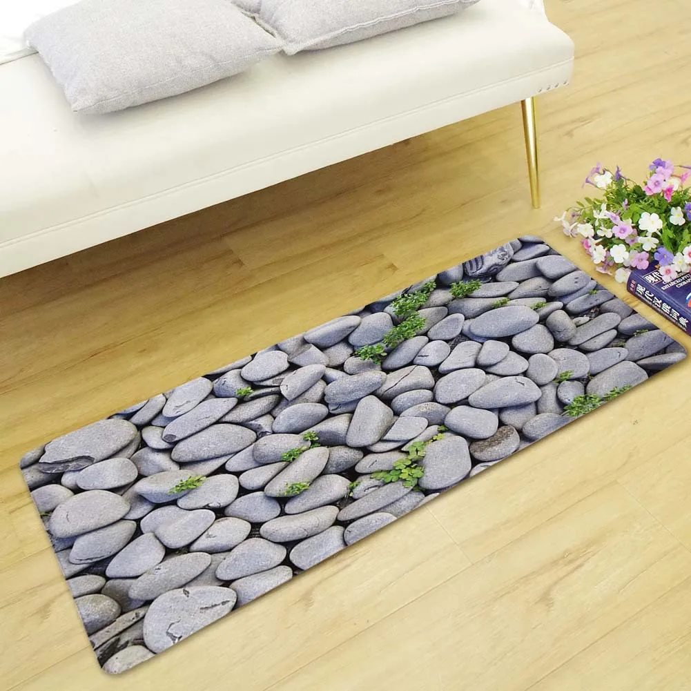 

Cobblestone Printed Kitchen Mat Shoes Carpet Welcome Doormat Outdoor Front Door Mats Kitchen Anti Slip Mats Thick Door Mats