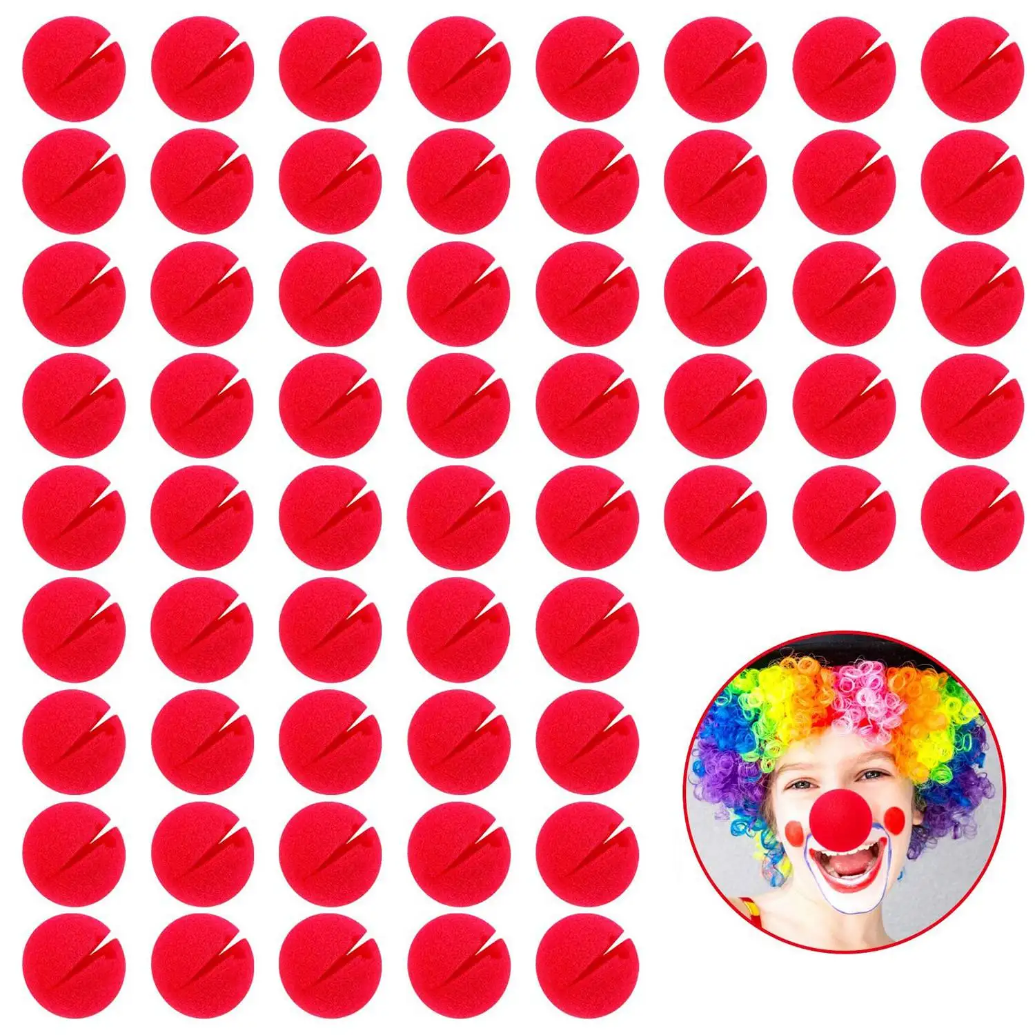 

60 Pieces Red Clown Noses Cosplay Noses Foam Circus Noses for Halloween Christmas Carnival Costume Party Dress Up