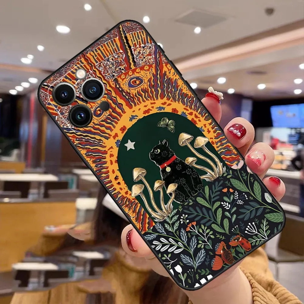 Чехол для телефона с абстрактным изображением кота Iphone 11 15 Pro Max 12 Mini 13 14 X Xr Xs 6 6s 8 7