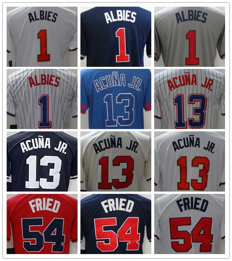 

2022 New Atlanta Baseball Jerseys #1 #13 #54 Jersey Men women Youth baseball Vintage shirts luxury brand Embroidered Logos