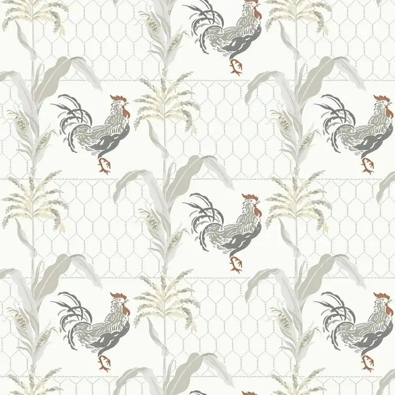 

Серые обои с петушками, украшения для дома, гостиной, спальни