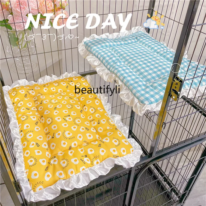 

CXH Handmade Lace Spring and Summer Kennel Floral Cat Mat Pet Bed