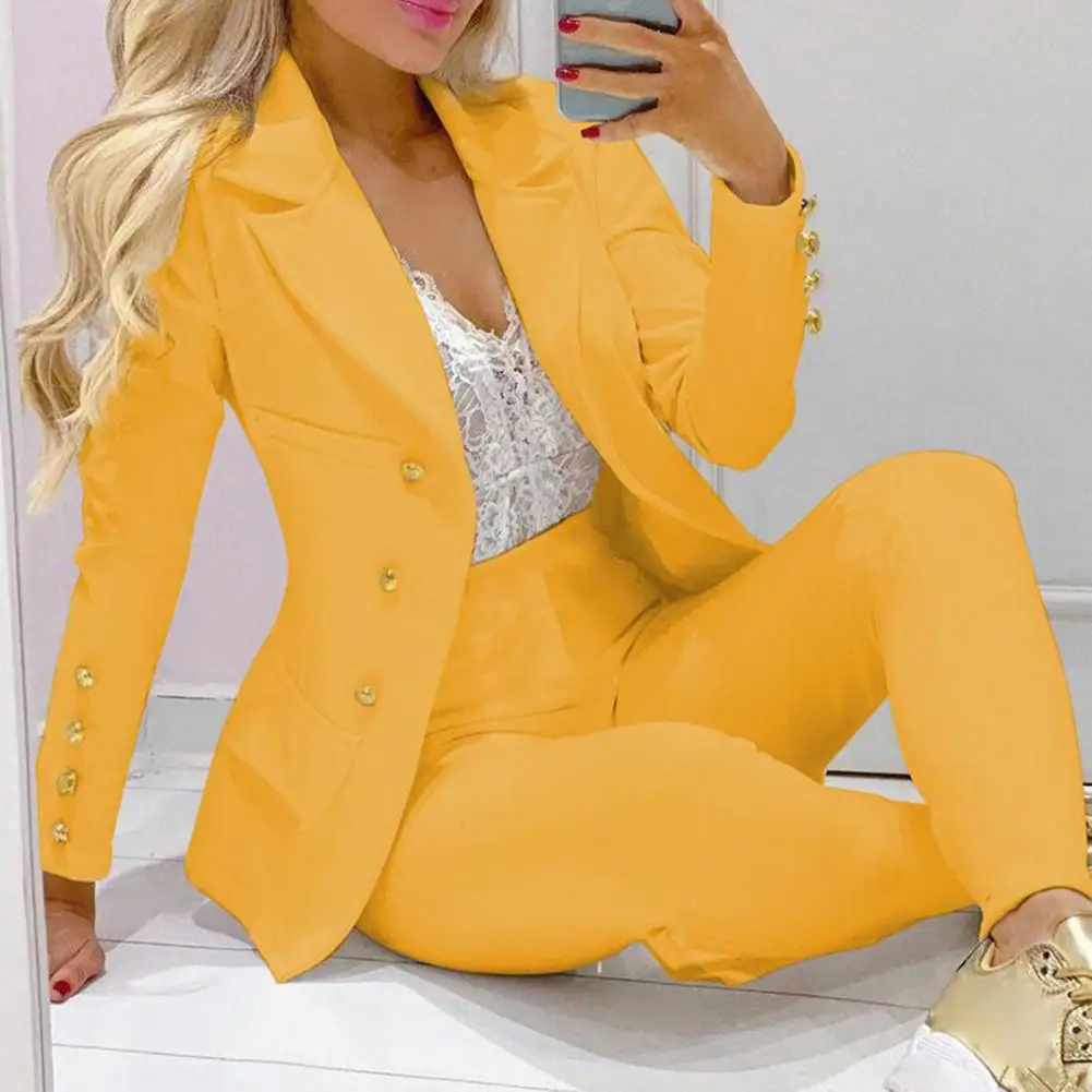 

Great Formal Pants Suit Office Autumn Lady Suit Ankle-banded Slim Cardigan Lady Business Two-Piece Set Two-Piece Set