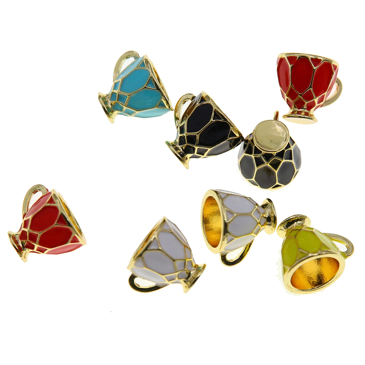 

50 шт., эмалированные разноцветные чашки для чая, 16 х13х13 дюймов