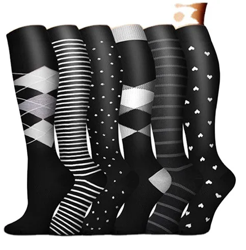 Men Women Sports Fitness Socks Direct Supply Spot Pressure Stockings  Pattern Combination Free Collocation Basketball Cycling