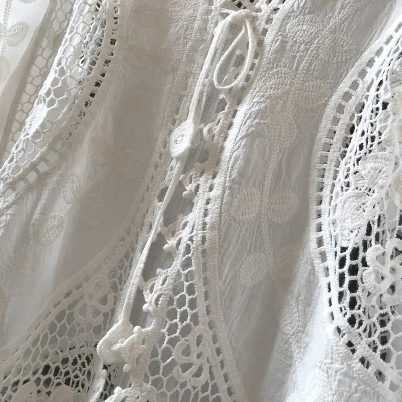 Женский летний купальник накидка кружевной кардиган Солнцезащитная блузка с