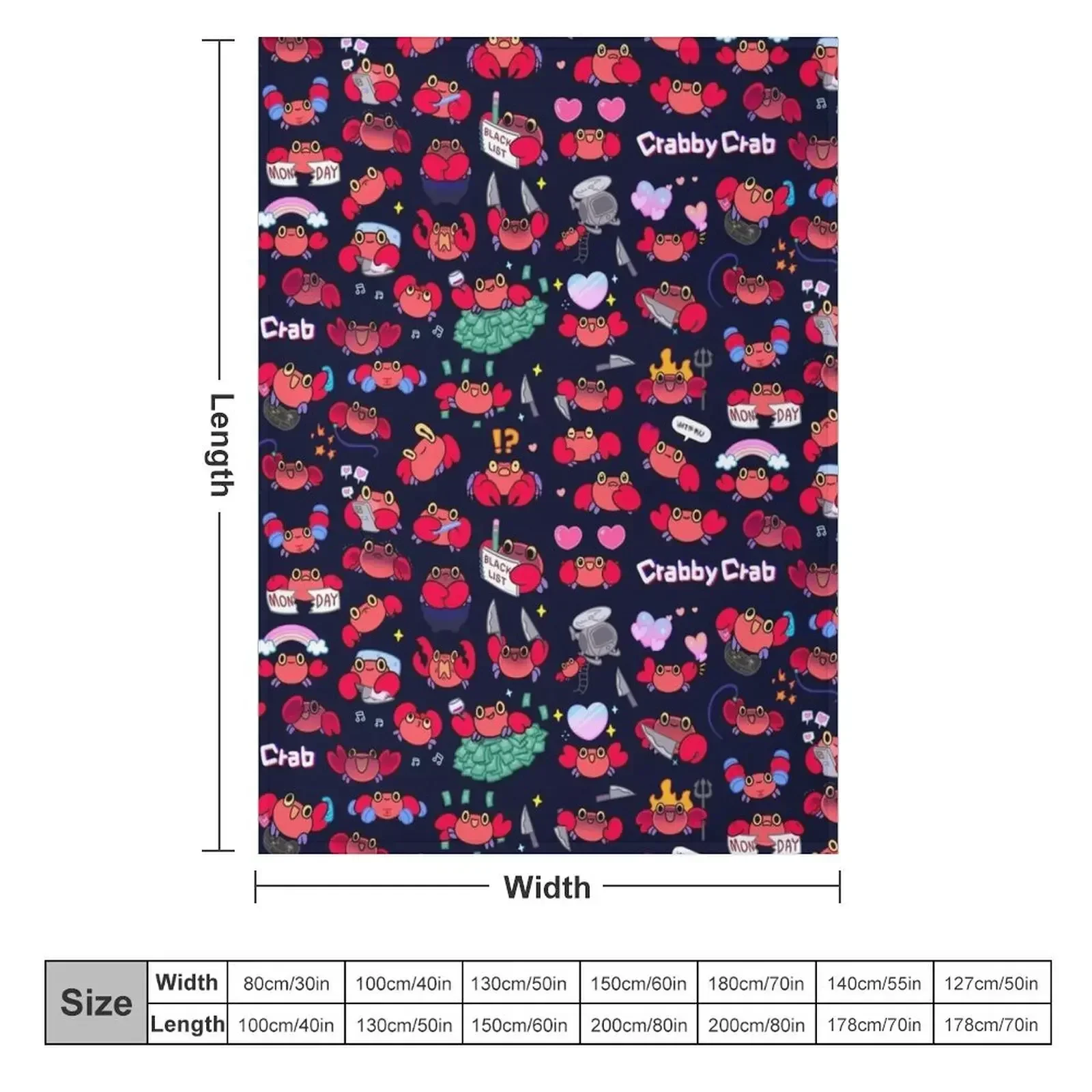 Крабби краб - узор Плед Мягкие клетчатые роскошные одеяла St