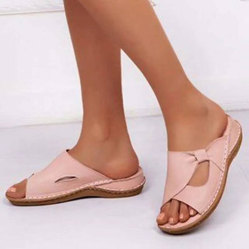 

2022 Summer New Woman Flat Platform Sandals Soft Comfortable LeatherFashion Open Toe Wedges Women's Shoes Flip Flops