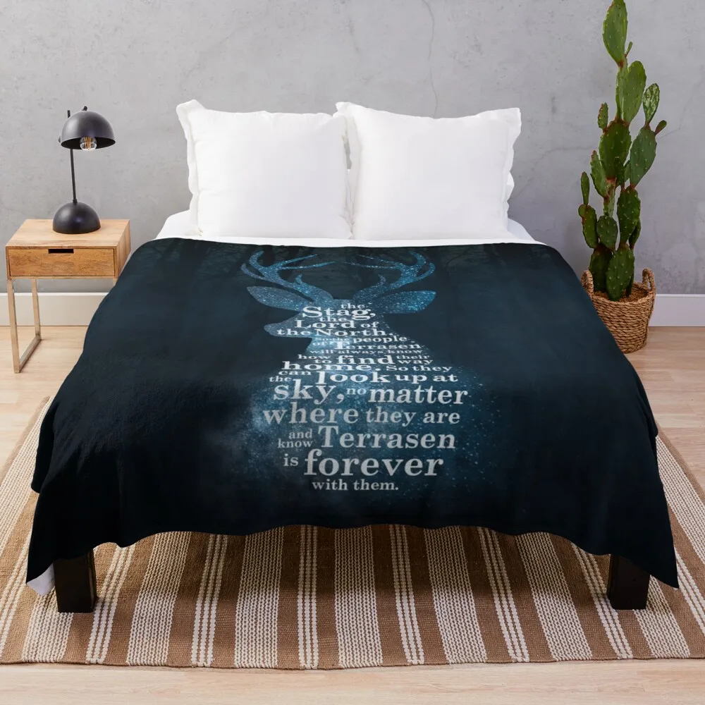 

Throne of Glass - The Stag, the Lord of the North Throw Blanket Sofa blanket kawaii blanket