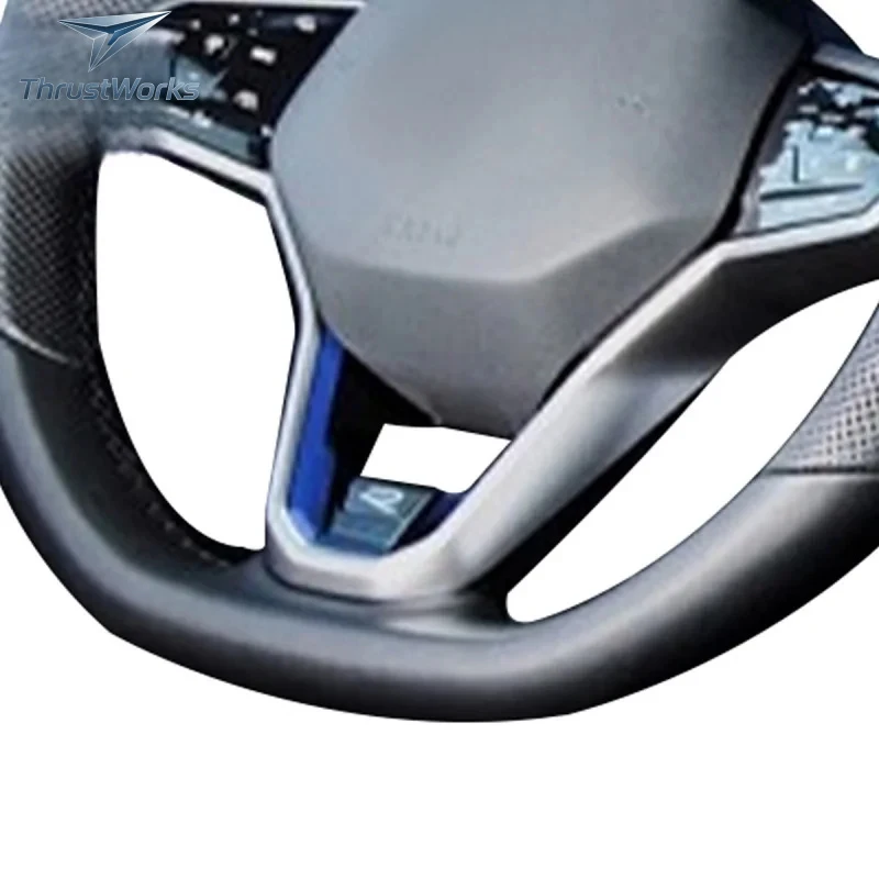 Фото Новый руль ThrustWorks Custom Lenkrad из натуральной кожи для моделей 8R, MK7, MK8, Arteon, Tiguan, Touareg №4