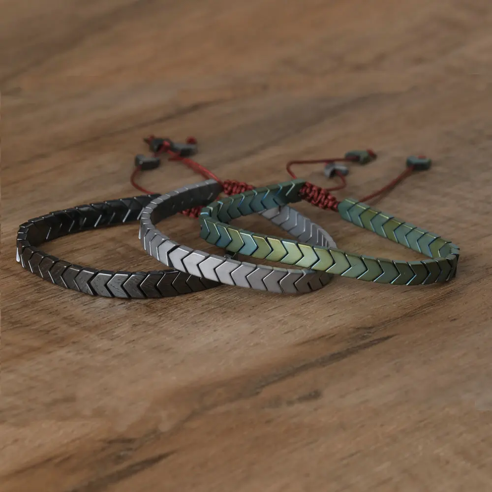 1 Шт. Гематитовый Браслет Стрелка Исцеление Баланс Медитация Заземление