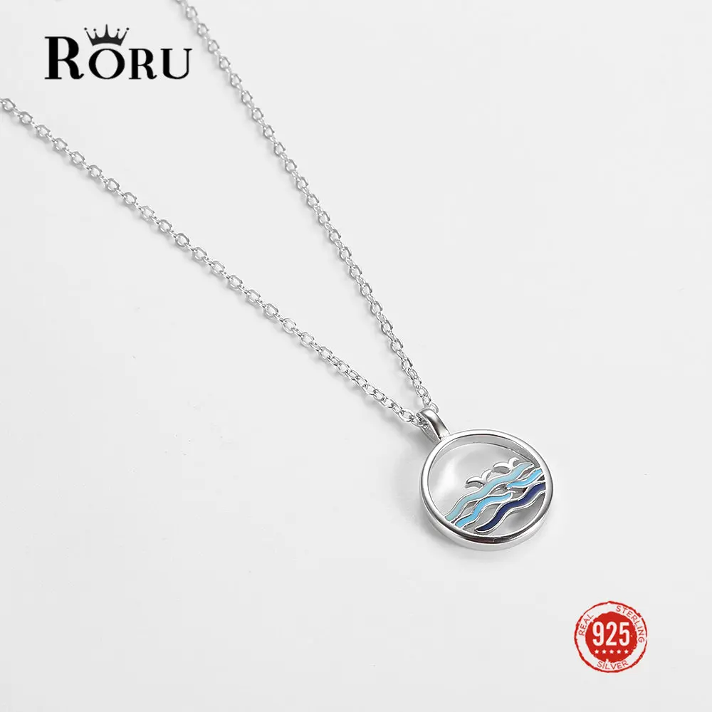 925 пробы Серебряный пустотелый океан кулон с волной модная новинка масляные капельные ювелирные изделия модный подарок для женщины