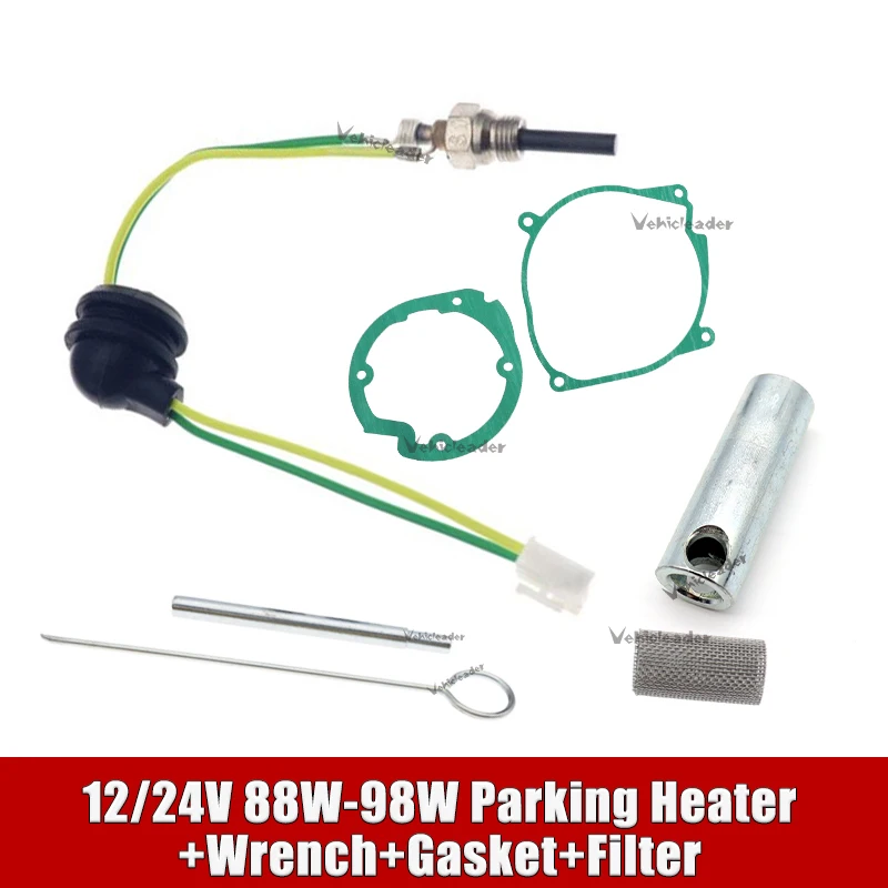 

12V/24V Car Heater Burner Motor Gaskets Strainers Glow Plug+ Wrench For 2kw 5kw Autonomous Truck Cab Heater Air Parking Heater
