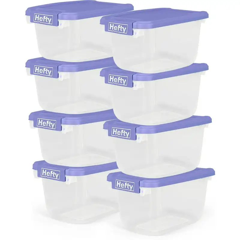 

Clear Storage Bin with Blue Lid, 8 Pack Joyero Coin capsules Hair organizer storage Storage organizer Organizadores Hair accesso